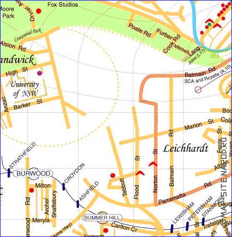 mapa de Sydney em ingles