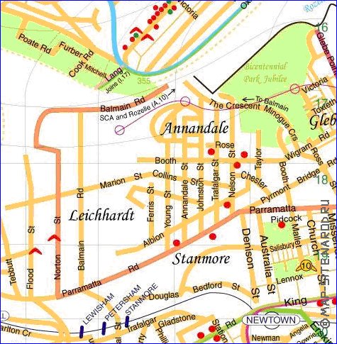 mapa de Sydney em ingles