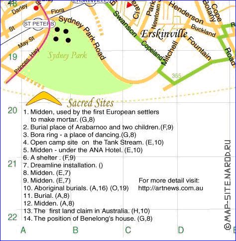 mapa de Sydney em ingles