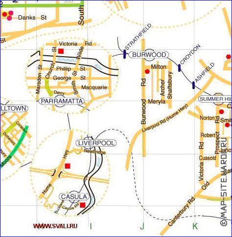 mapa de Sydney em ingles