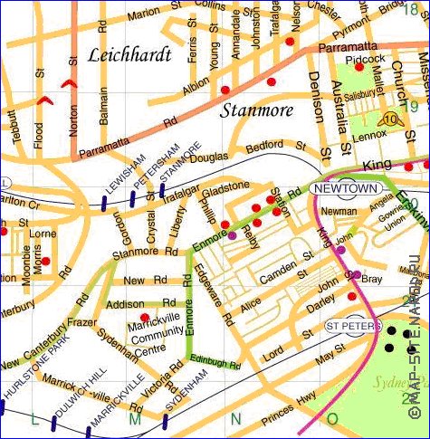 mapa de Sydney em ingles