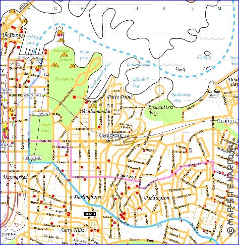 mapa de Sydney em ingles