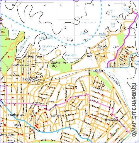 mapa de Sydney em ingles