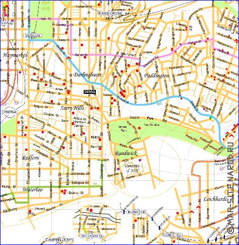 mapa de Sydney em ingles