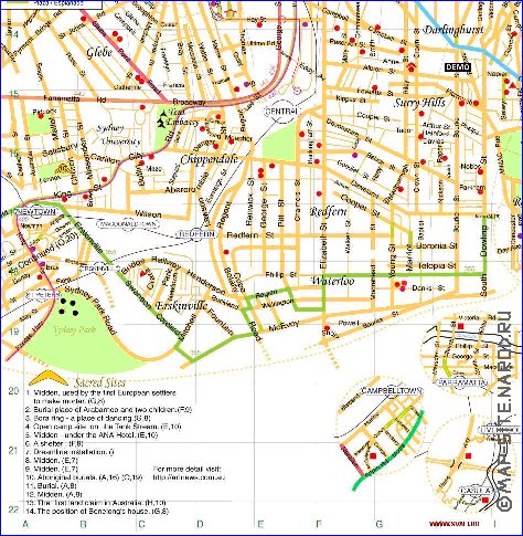 mapa de Sydney em ingles