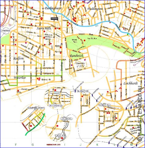 mapa de Sydney em ingles