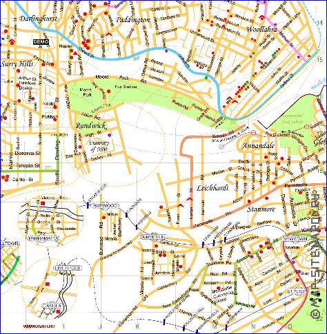 mapa de Sydney em ingles