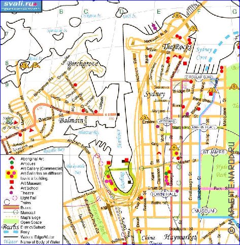 mapa de Sydney em ingles