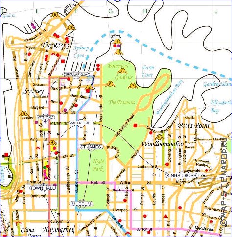 mapa de Sydney em ingles