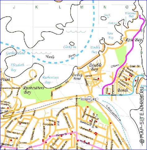 mapa de Sydney em ingles