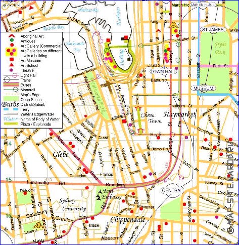 mapa de Sydney em ingles