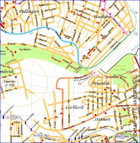 mapa de Sydney em ingles