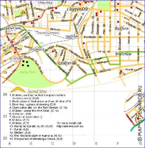 mapa de Sydney em ingles