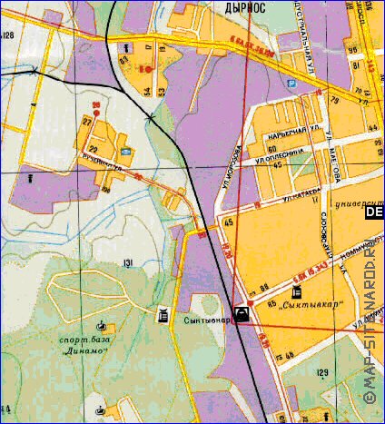 Transport carte de Syktyvkar