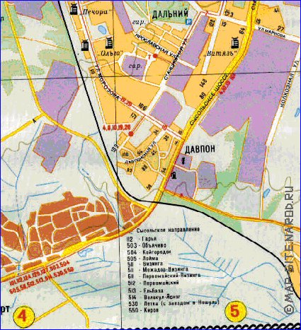 Transport carte de Syktyvkar