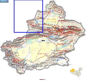 carte de Xinjiang