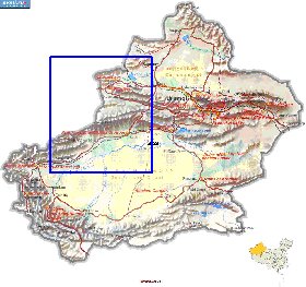 mapa de Xinjiang