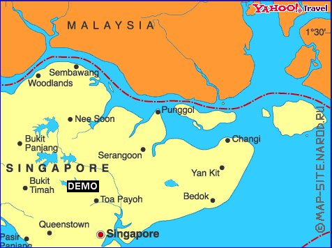 carte de Singapour en anglais