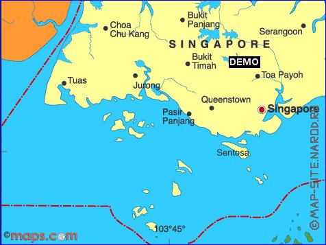 carte de Singapour en anglais