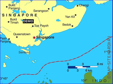 carte de Singapour en anglais