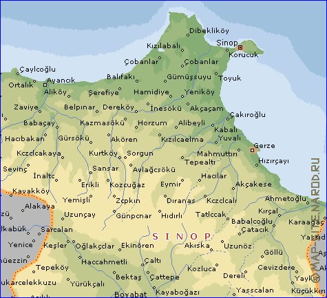 carte de  il Sinop