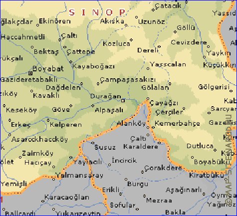 carte de  il Sinop