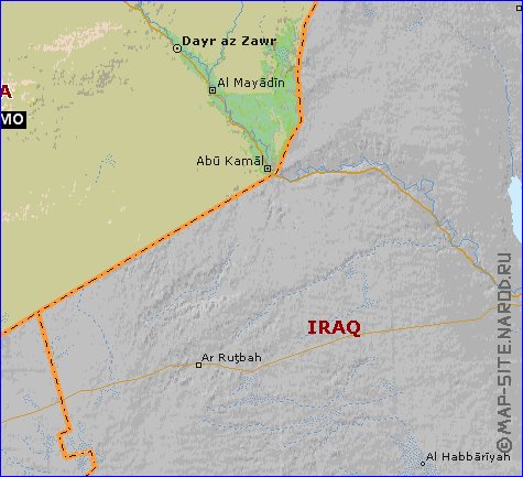 mapa de Siria em ingles