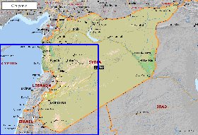 mapa de Siria em ingles