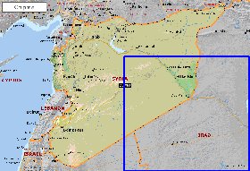 mapa de Siria em ingles