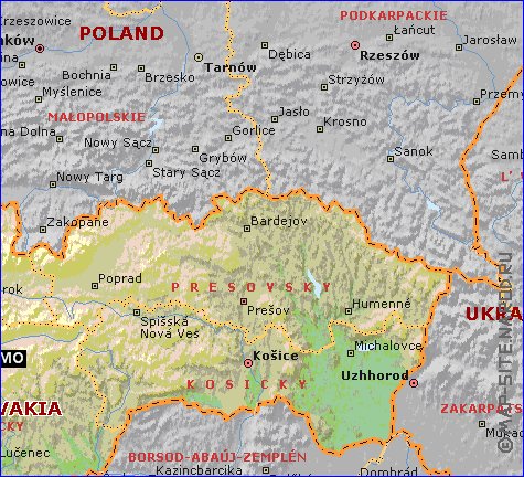 Administratives carte de Slovaquie en anglais