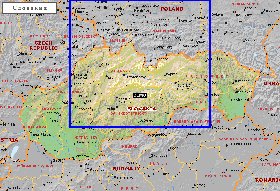 Administratives carte de Slovaquie en anglais