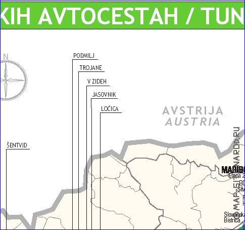 mapa de de estradas Eslovenia