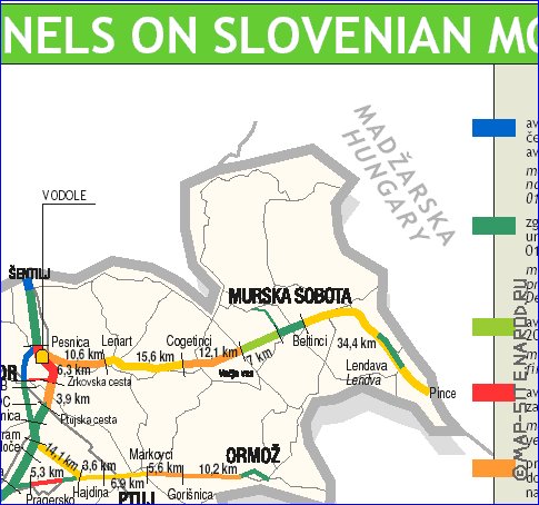 mapa de de estradas Eslovenia