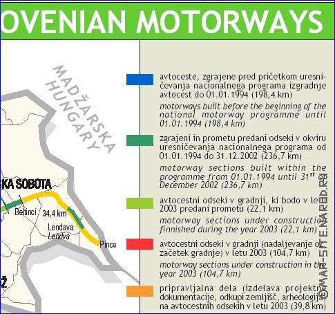 mapa de de estradas Eslovenia