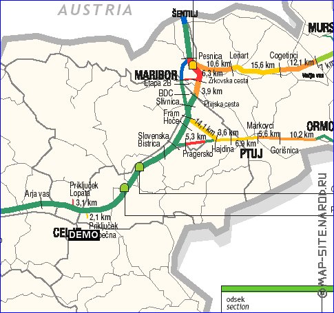 mapa de de estradas Eslovenia