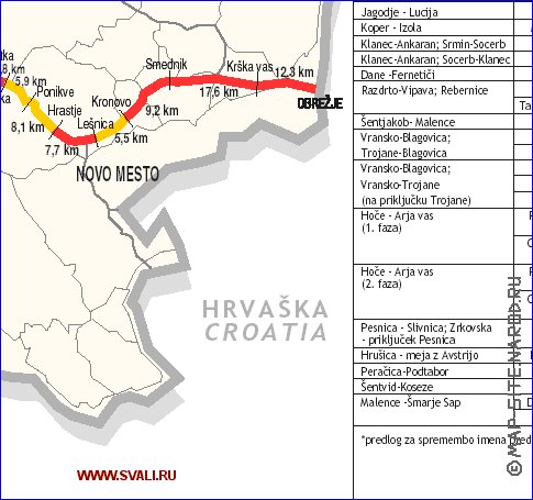 mapa de de estradas Eslovenia