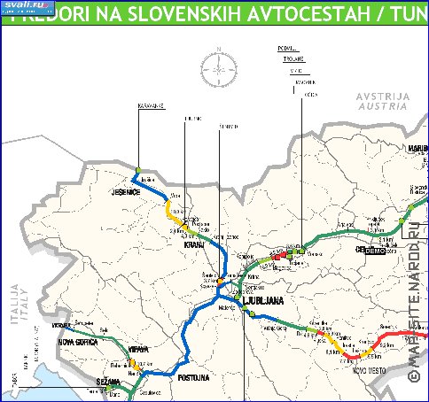 mapa de de estradas Eslovenia