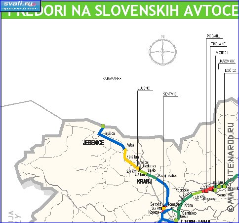 mapa de de estradas Eslovenia