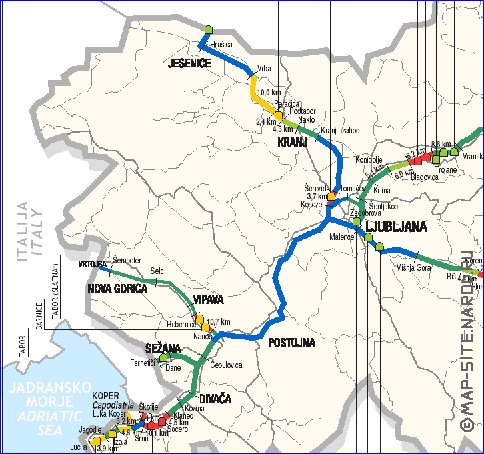 carte de des routes Slovenie