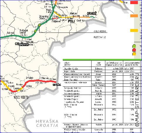 mapa de de estradas Eslovenia