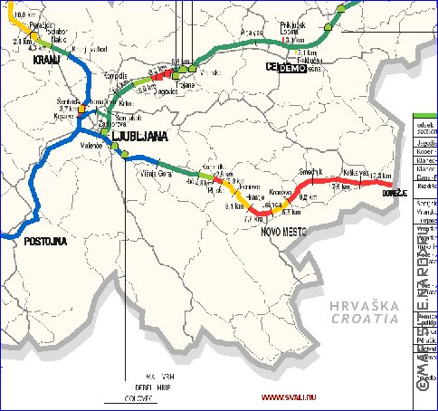 mapa de de estradas Eslovenia