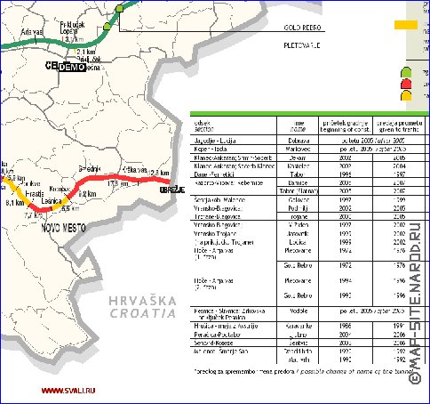 mapa de de estradas Eslovenia