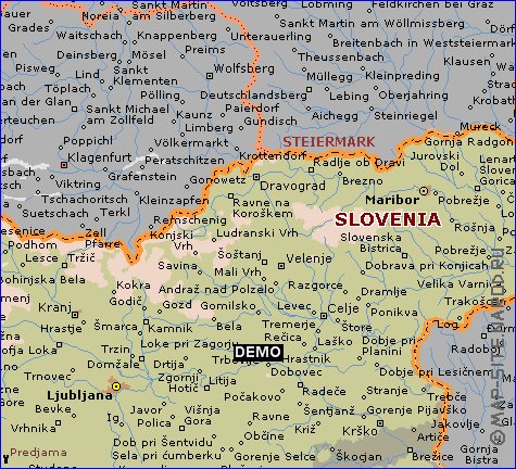 carte de Slovenie en anglais