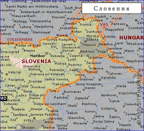 carte de Slovenie en anglais