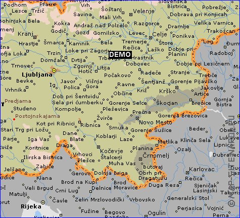 carte de Slovenie en anglais