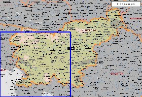 carte de Slovenie en anglais