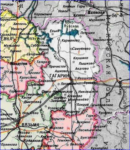 Administrativa mapa de Oblast de Smolensk