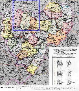 Administratives carte de Oblast de Smolensk