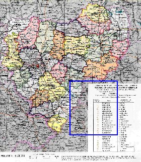 Administrativa mapa de Oblast de Smolensk