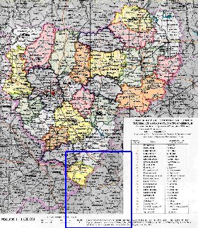 Administrativa mapa de Oblast de Smolensk